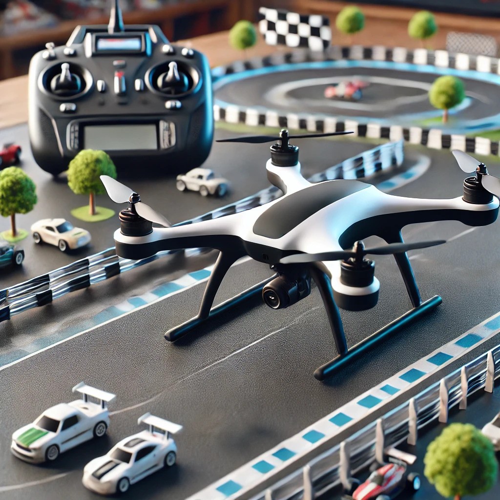 DJI Phantom FC40 - Fun at the races